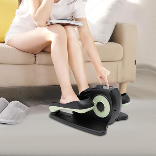 Under Desk Elliptical Machine for Seniors, Exercise Pro Machine for Seniors, w/LCD Screen Displays, Pedal Exerciser with Remote Control, Electric Elliptical Trainer for Home
