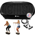 Lifepro HexaPlate Lite Vibration Plate Exercise Machine — Magnetic Acupoints, 99 Speeds & 10 Presets Vibration Platform Machine with Resistance Bands — Vibrating Plate for Lymphatic Drainage & Toning - color: Black