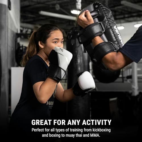 Hayabusa E1 Boxing Gloves for Kids, Youth and Teens - color: White/Silver, size: 6oz
