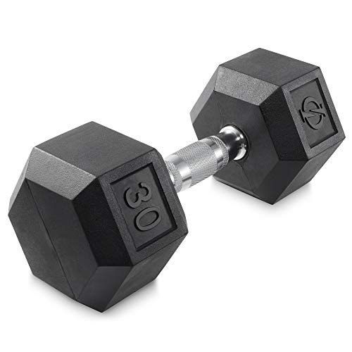 Philosophy Gym Rubber Coated Hex Dumbbell Hand Weights - style: 30 lb - Single