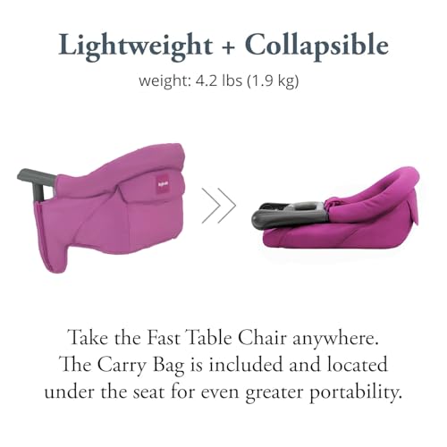 Inglesina Fast Table Chair - Award-Winning Convenient Baby High Chair - Use at Most Tables or Restaurants Without Leaving Scratches (Fuchsia Pink), 14x17x11 Inch (Pack of 1) (AY90F6FUXUS/D) - color: Fuchsia, style: Chair