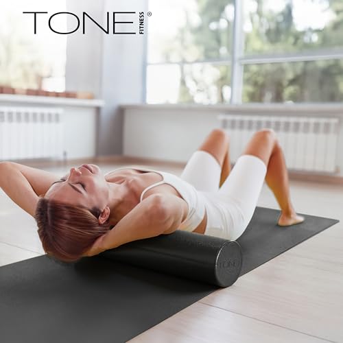 Tone Fitness High Density EPP Foam Exercise Foam Roller for Yoga, Pilates, Stretching, Massage, and Recovery | Multiple Sizes and Colors - color: Blue, size: 24 Inch