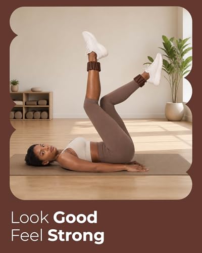 Pilates Weight | Wrist & Ankle Weights for Women | Weighted Bangles | 1LB/ 2LB Each (Set of 2) - color: Cocoa, size: 1 LB