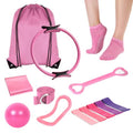 Pilates Ring and Ball Set, 6 Pcs Home Pilates Kit with 13” Circle Circle Yoga Ring 3 Resistance Bands 9.8” Pilates Ball Pilates Grip Socks, Pilates Essential Kit for Women Girl Home Workouts - size: 13 PCS