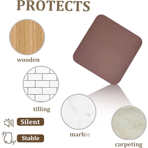 Recliner Pads for Hardwood Floors, Under Recliner Mat Floor Protectors Furniture Pads to Keep Furniture from Sliding Swivel Chairs Recliner mats for Hardwood Floors Non Slip Furniture Pads - size: Sq-Brown-30"x30"
