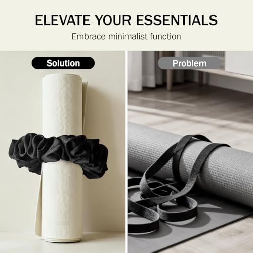 Slim Panda Yoga Mat Scrunchie,Holds Your Mat in Style,Stretchable Velvet Fabric Fit All Standard Yoga Mats (mat not included) - color: Black