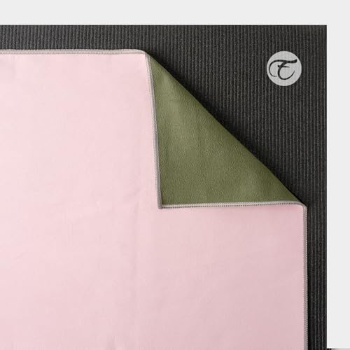 Eunzel 2 Pack Hot Yoga Towel, Reversible Two-Tone Non-Slip Yoga Mat Towel, Sweat Absorbent for Hot Yoga, Pilates and Workout, 72" x 26.5", Navy& Blue/Army Green& Pink - color: Z- Navy& Blue/ Army Green& Pink