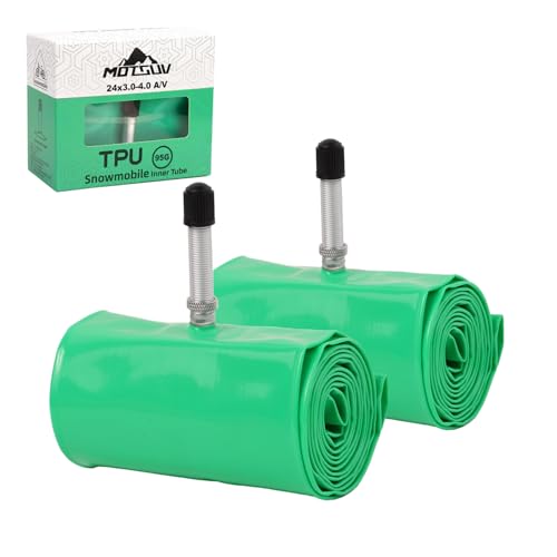 2 Pack Fat Bike TPU Inner Tube, Aluminum Schrader Valve, 20/24/26/27.5/29" x 3.0-4.0" Snow Bike Inner Tube, Lightweight, Puncture Resistant, for Fat Tire/Snowmobile/Beach Cruiser Bike - size: 24*3.0-4.0 Green
