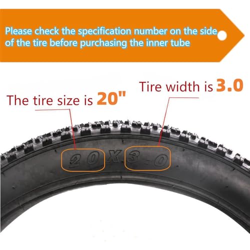20x4.0 Fat Tubes 20x3.0/3.5 Fat Tire Tube 20x3.5/4.0 Bike Tube 20x4.0/4.5 Heavy Duty Tire Tubes for 20” Electric Bike Fat Beach Bike 2 Pack - size: 20x3.0/3.5
