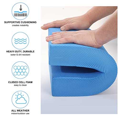 Hungdao 2 Pcs Balance Pad Thick Foam Yoga Core Training Exercise Pad for Adults Physical Therapy Fitness Stability Workout Knee Ankle Strength Training Home Work Floor - color: Blue
