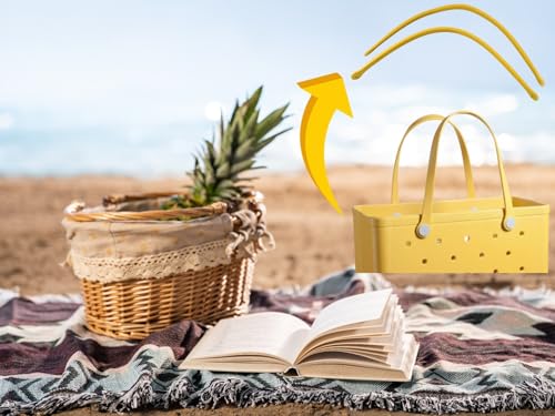 Replacement Straps for S/M Rubber Beach Bag, Replacement Handles with 4 Snaps, EVA Bag Strap Replacement - color: Yellow