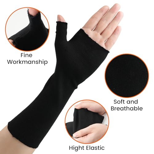 Hand Socks for Splint(Pack of 10), Tubular Stockinette Tubing for Arm,Elastic Arm Cast Cover Cotton Sleeve for Under Cast Wrap,Wrist Brace Liner, Gauze Sleeve for Men and Women (Large,Firm Version) - color: Black, size: L