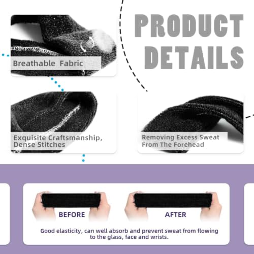 3 Pack Men & Women Sports Sweatbands Headbands - color: Black,Grey,Blue