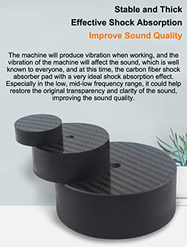Audiocrast 4X Carbon Fiber Isolation Pads, 40x10mm Speaker Shock Absorber Vibration Dampener for Turntable, Subwoofer, Amplifier, DVD Player - size: 40x10mm