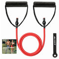 RitFit Single Resistance Exercise Band with Comfortable Handles - Ideal for Physical Therapy, Strength Training, Muscle Toning - Foam Padding Door Anchor and Starter Guide Included - size: 45-50lbs