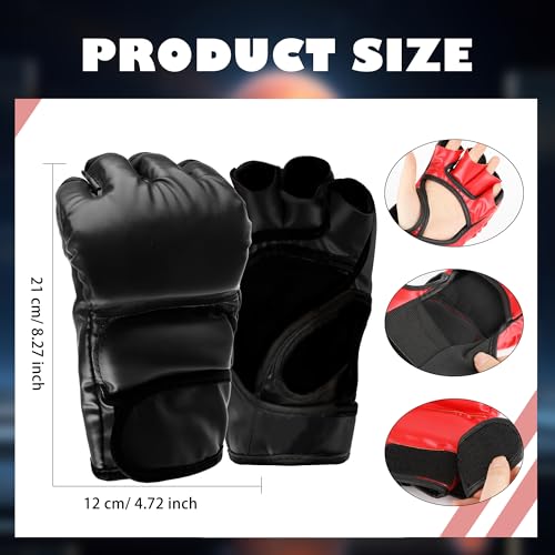 3 Pairs Boxing Gloves Half Mitts for Adult Kickboxing Fingerless Gloves Training MMA Muay Thai, 3 Colors