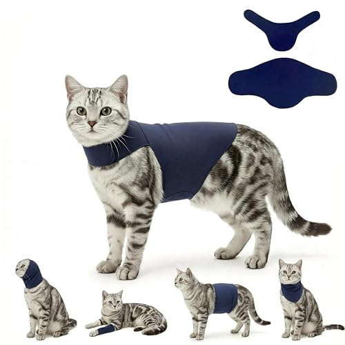Dog & Cat Surgery Recovery Suit and Anxiety Wrap - color: Dark Blue, size: XS