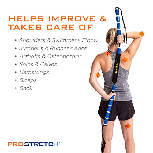 ProStretch StretchRite, Stretching Strap for Sore Muscles, Blue/White | Physical Therapy Stretching Strap with Grip Handles for Tight Muscles - color: Blue/White