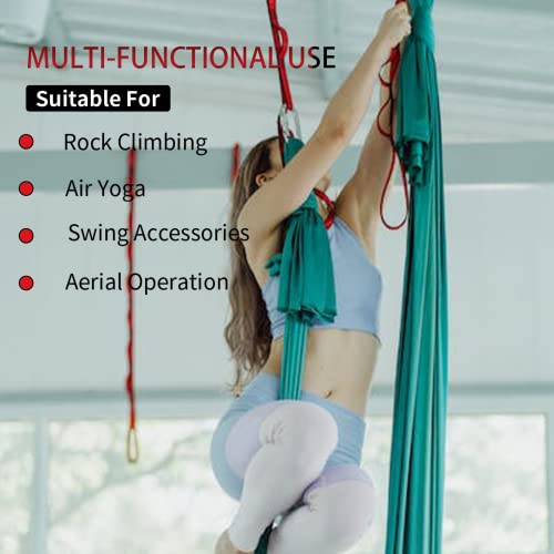 Aerial Yoga Hammock Daisy Chains Strap, Strong 22kN Adjustable with 10 Loops, No Stretch, Climbing Strap Nylon Chain Sling FOR Aerial Yoga,Swing, Hammock, Suspension, Exercise - color: Grey
