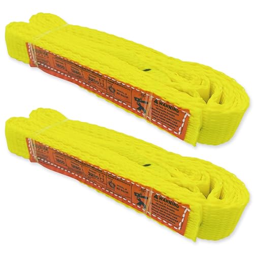 1-Ply Lifting Sling Straps 1”x 8ft - 1650lbs Vertical Capacity Heavy Duty Flat Eye Lift Sling, for Rigging Moving Towing Hoisting -2Pack - Kodiak Straps - color: 2 PACK, size: 1inch x 8ft