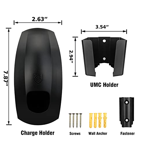 SEVEN SPARTA Charging Cable Holder with Chassis Bracket Compatible with Tesla Model 3 Model Y Model X Model S Charger Cable Organizer Car Accessories Wall Connector, Patent Approved (Black) - color: Black