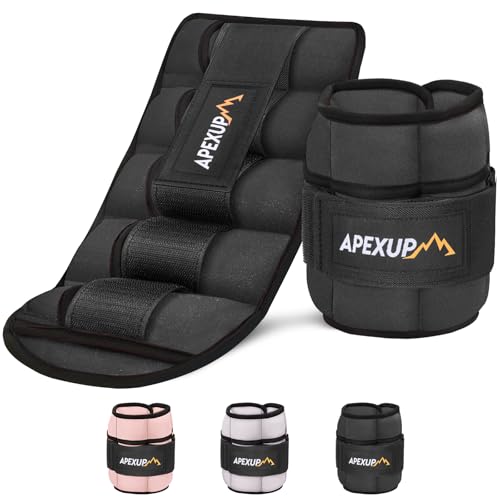 APEXUP Adjustable Ankle Weights for Women and Men, Modularized Leg Weight Straps for Yoga, Walking, Running, Aerobics, Gym, Physical Therapy - color: Black, size: 2.5 lbs x2