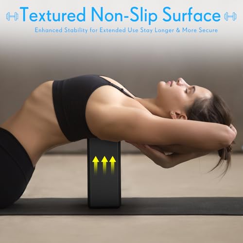RoundFunny 4 Pack Yoga Blocks Non Slip Pilates Brick Foam Blocks Pilates Dance Gymnastics Workout Fitness Props Tool for Stretching Meditation and Exercise - color: Black