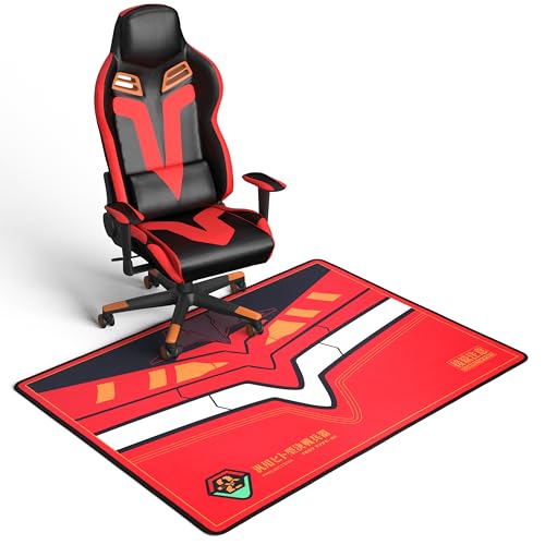 Non-Slip Floor Chair Mat 35"×47" for Evangelion Unit-02 Mech Inspired Design - color: Unit-02