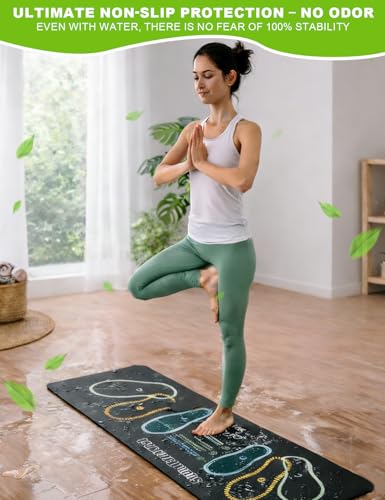 Non-Slip Squat Mat with Foot Position for Women – Ultimate 30" x 13.8" Large Squat Target Pad, 4mm Cushioning for Unmatched Comfort, No Odor & Injury Prevention – Perfect for Home & Gym Workouts - color: Black