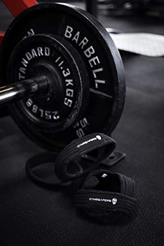 Gymreapers Figure 8 Lifting Straps For Deadlift, Powerlifting, Strongman, & Cross Training Strong Weightlifting Wrist Straps For Men, Women - color: Black, size: Medium