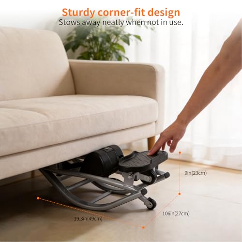 Rock Stepper for Exercise at Home, Lateral Motion Side Stepper with Monitor | 250LBS Loading Capacity Rocker Exercise Machine, Rock Stepper Side to Side with Resistance Band for Full Body Workout