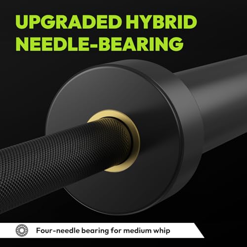 HANDBODE Olympic Barbell 6.5 ft/7 ft, 2 Inch Straight Womens Bars, 35 lb/45 lb Weight Bar, 1000 lb High-Capacity, for Weightlifting, Bench Press, Deadlift, Squat, Home Gym Strength Training - color: 6.5 ft Barbell 35 lb, 1000 lb, Black
