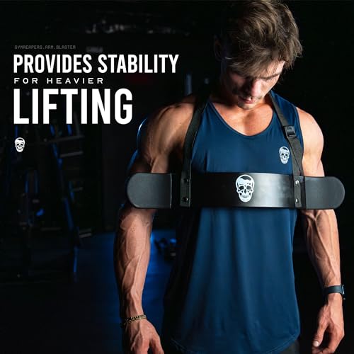 Gymreapers Bicep Arm Blaster - Bicep Curl Isolator w/Contoured, Padded Edges - Adjustable Bicep Bomber for Weightlifting & Bodybuilding - color: Military Green