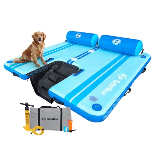 SOLSTICE Inflatable Pup Plank, Dog Water Ramp for Boats & Docks, Boost Step - size: Dock RISE (4-6 Person)
