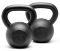 Powder Coated Solid Cast Iron Kettlebell Weights Set 5lb to 45lb Various Combination - color: R-Black(45+45)lb