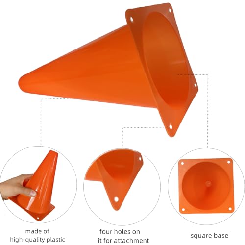 12Pcs Plastic Traffic Cones Mini Sport Cones for Basketball Football Drills, Indoor Outdoor Games Activity Festive Events - 7 Inch Orange Plastic Cones - color: orange