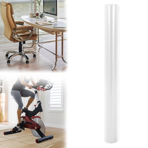 Clear PVC Treadmill Mat for Hardwood Floors & Carpet, 100 x 35 Inch Office Chair Mat, 1.5MM Thick Floor Protector for Walking Pad, Exercise Bike, Elliptical & Rolling Chair, Single-Sided Frosted