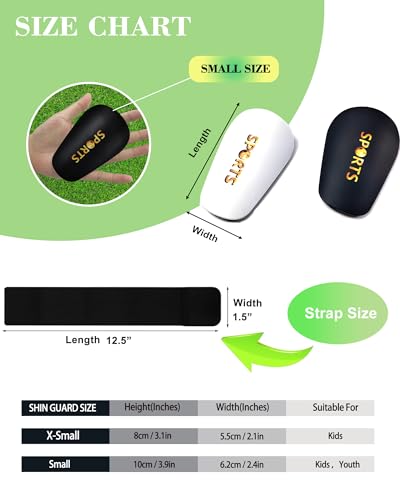 Mini Shin Guards Soccer Kids Age 4-6 with Straps Protective Gear | 4 Pairs Ultra Light Tiny Protective Equipment,Impact Resistant Calf Protective Gear Shin Pads for Toddler Youth Players - size: X-Small