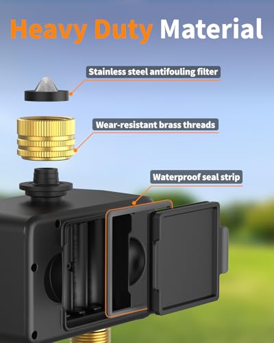 Diivoo Brass WiFi Sprinkler Timer 2 Zone for Garden Hose Remote Control | Smart Water Timer Compatible with Alexa and Google Home,12 Irrigation Plans,Rain Delay & Manual Watering for Garden,Lawn,Yard - size: 2 Outlets