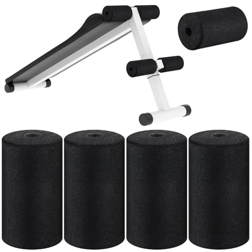 Deekin 4 Pcs Foam Foot Pad Rollers Buffer Tube Cover for Exercise Machine Home Gym Equipment Replacement Pads for Leg Extension Weight Bench Inversion Table (0.87 x 2.95 x 5.71 Inches) - size: 0.87 x 2.95 x 5.71"