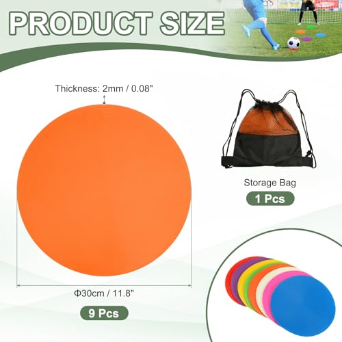 Spot Markers, Poly Spot Marker for Agility Training Floor Dots Non Slip Flat Field Cones - color: Orange, size: 30 cm/11.8inch