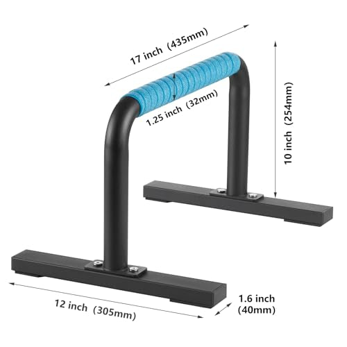 Strength Training Parallettes Push Up Bars, Pushup Handles Calisthenics Equipment for Home Workout, Anti-slip Gymnastics Bars, Handstand & Dip Bar for Outdoor Exercise - color: Black