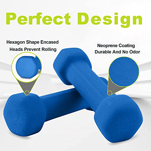 Saorzon Dumbbells Set of 2 Exercise Fitness Dumbbell for Home Gym Free Weights Hand Hex Dumb Bells - color: Royal Blue, style: 1 Pounds,Pair