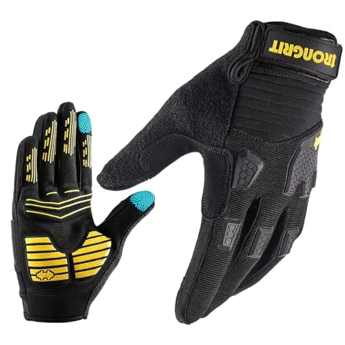 Workout Gloves for Men Women with Anti-Slip Shock-Absorbing Pad, Light Weight Full Finger Gloves Touch Screen Breathable for Gym, Weightlifting,Rowing and Basketball and Cycling - size: Large
