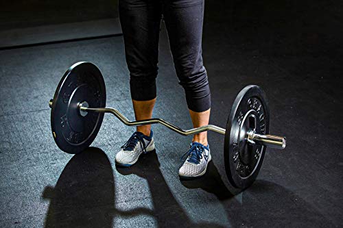 Rage Fitness EZ Curl Bar – 47 Inch, 2 inch | 17lbs Alloy Steel with Chrome Finish & Nylon Bushings with 400lbs Max Capacity – Home Gym Curling Bars for Weightlifting Other Upper & Lower Body Movements