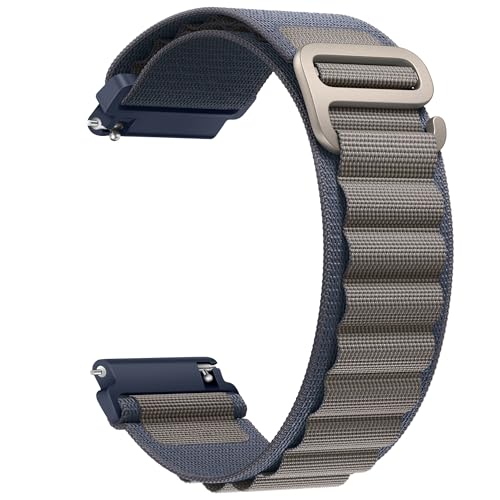 Nylon Band Compatible with Samsung Galaxy Watch 7/FE/6/5 Pro 4 3/Watch 4 6 Classic/Active/Gear S2 S3 Frontier Band, 20mm 22mm Sport Loop Strap for Galaxy Watch 47mm 43mm 45mm 40mm 44mm 42mm 46mm 41mm - color: Sport- Blue Grey, size: 22mm