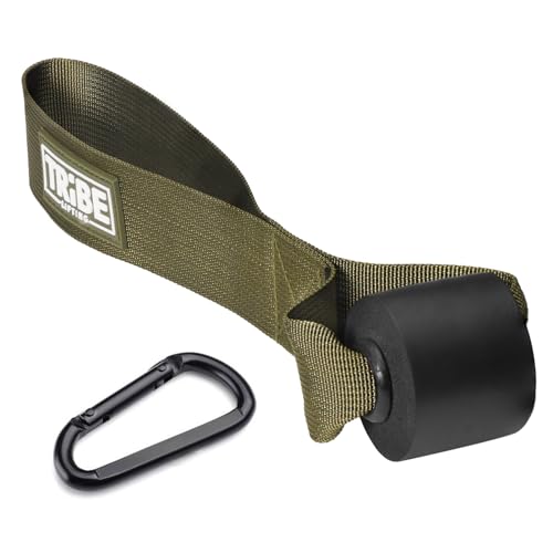 Door Anchor Strap for Resistance Bands with 5 Loops and Metal D-Rings | Fits most doors and resistance bands, 5 anchor points, reinforced nylon, tool-free setup, full-body workout versatility - color: Green Door Anchor