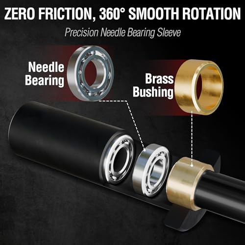 Mikolo EZ Curl Bar, 2 Inch Olympic Curl Bar for Biceps and Triceps, 47” Curling Bar with Knurled Grip, 700LB Barbell Bar with Multi-Angle Wrist-Friendly Design - color: Black - EZ Curl Bar - Bar Only