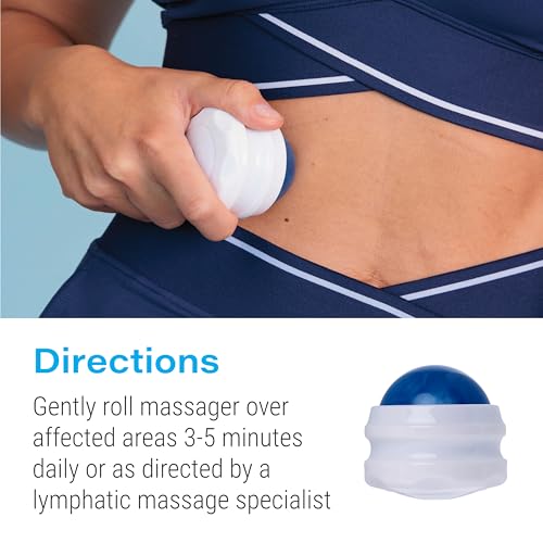 Arnica Coconut Lymphatic Massage Oil & Fibro Roller Lymphatic Massage Roller Ball Bundle, for Fibrosis Treatment, Manual Lymph Drainage & Post Surgery Recovery