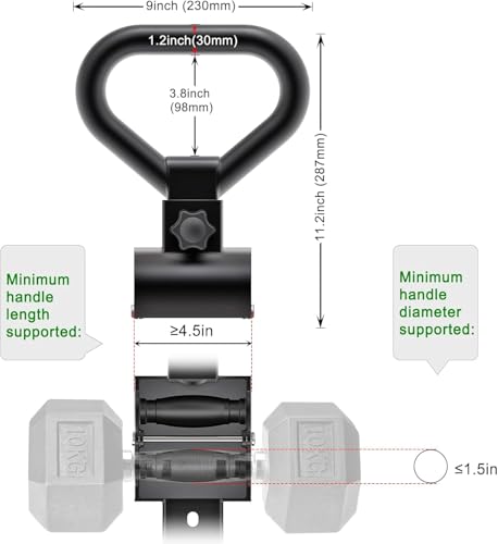Kipika Kettlebell Handle Steel Converter Handle, Adjustable Dumbbell Grip Handle, Grip Handle Attachment for Dumbbells, High-Strength Steel Grip Handle for Home Gym Weight Lifting